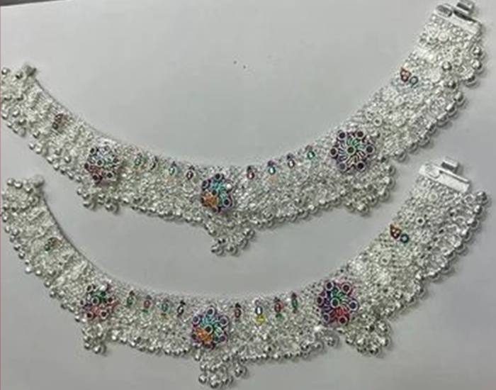 silver plated ghungroo payal